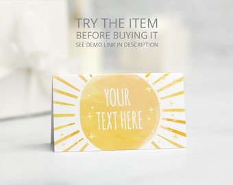 Editable Food Labels Sunshine Birthday, First Trip Around The Sun Place Card, Our Little Sunshine Birthday Birthday Party Decorations S74