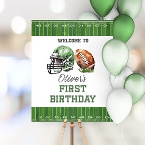 Editable Football Birthday Welcome Sign, Football Birthday Welcome Board, First Birthday Boy Welcome Poster Template, Boy Birthday Party AM6
