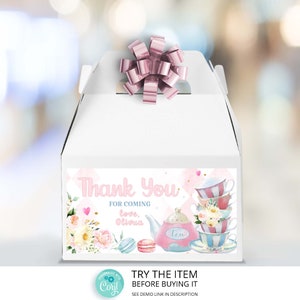 Princess Tea Party Birthday Girl Decorations Tea Party Favors Boxes Tea Birthday Gifts Box Label Princess Party Favors Treat Box 0240