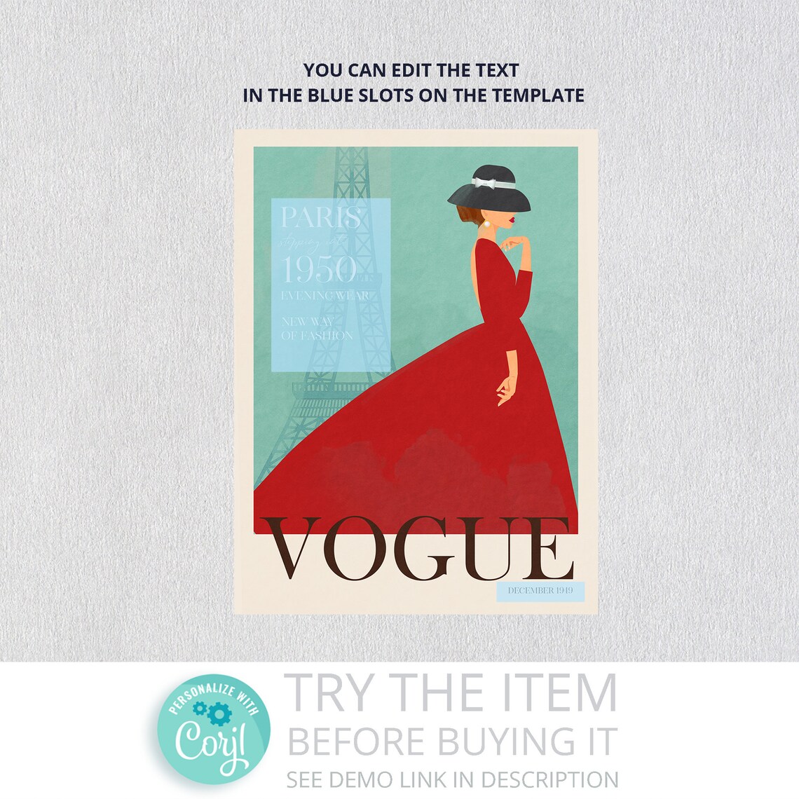 Vogue Wall Art Fashion Wall Art Vogue Cover Poster Vogue Etsy