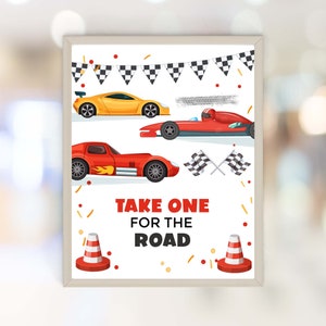 Favors  Sign Template | Race Car Birthday Thank You Sign | Two Fast Two Curious Favors Sign Race Car Birthday decorations CA29