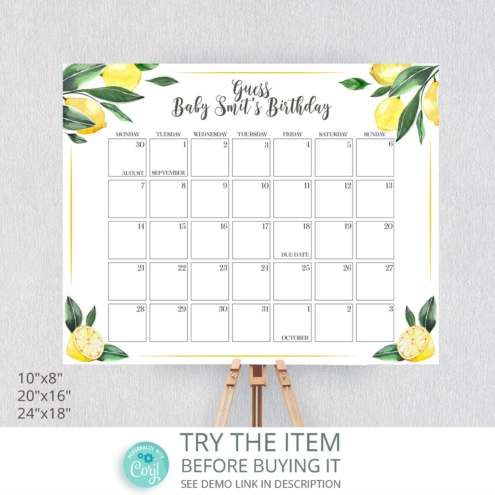 Guess Due Date Baby Due Date Calendar Guess the Due Date Etsy Guess The Due Date Calendar