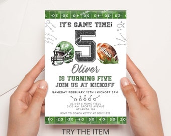 Editable All Ages Football Birthday Invitation, Game On, Football Birthday Invite, Football Invite Template, Boy Birthday Sports Invite AM2