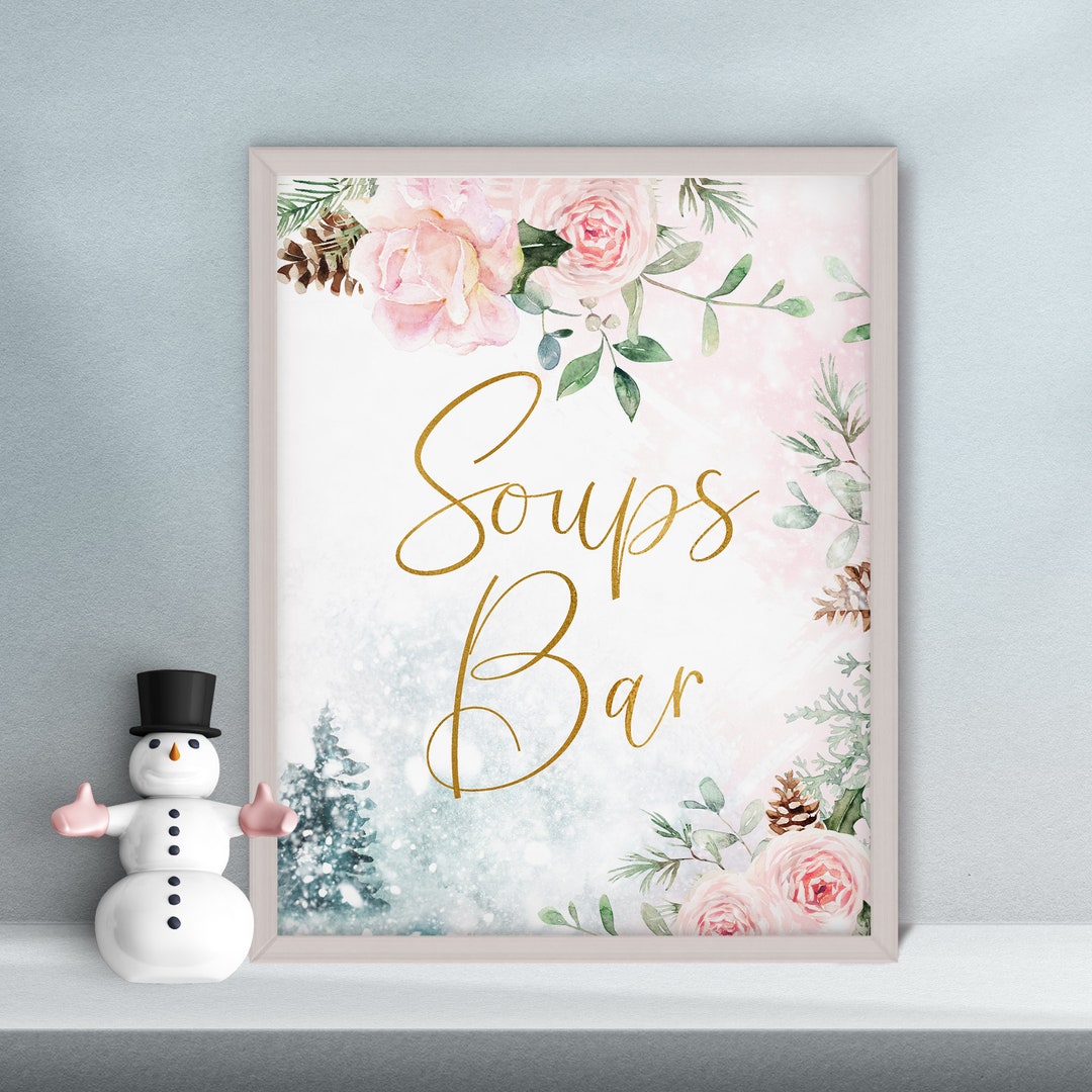 Soup Bar Sign Printable Winter Baby Its Cold Outside Baby Etsy