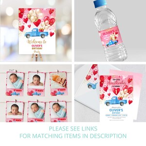 Valentine's Day Birthday Thank You Card Template With Photo Little ...