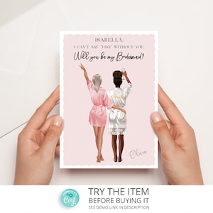 Bridesmaid Proposal Card Template, Printable Will You Be My Bridesmaid, Editable Maid Of Honor Proposal, Bridesmaid Box Gift,  /024