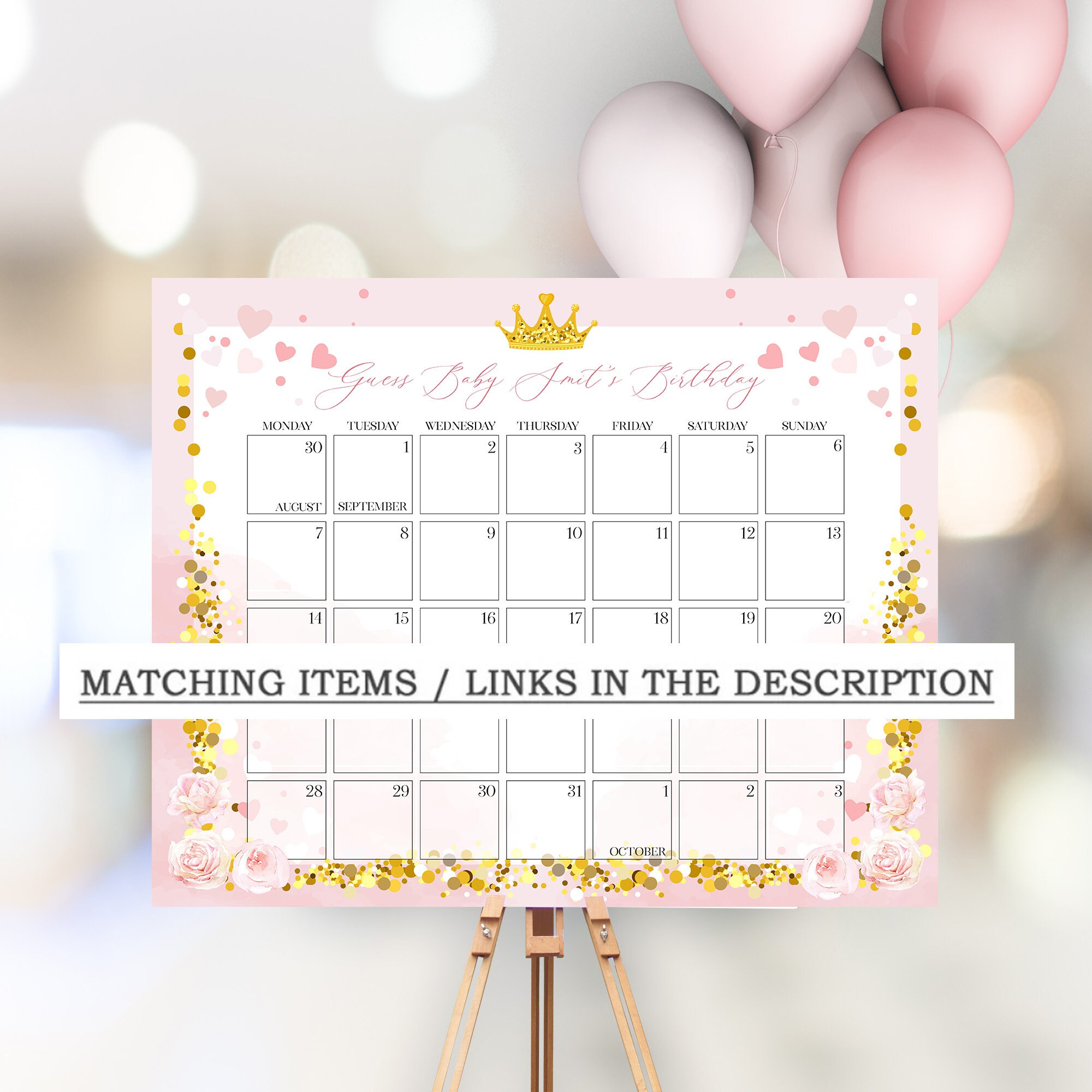 Editable Little Princess Baby Shower Invitation Template Pink and Gold  Little Princess Baby Shower Blush Pink Gold Glitter PR7 - Etsy