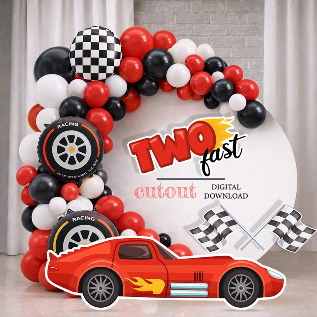 Car Racing Boy Standee Graphics Two Fast Birthday Cutout, Race Car Party Decorations, Racing Car ...