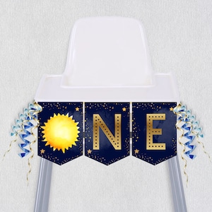 High Chair Banner 1st Birthday Boy | High Chair Banner 1st Birthday Space Birthday Party | First Trip Around The Sun High Chair Banner SP78