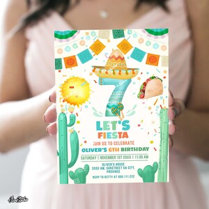 Fiesta Geburtstagseinladung Vorlage | Taco 7. Geburtstag einladen Junge Mexikanische Geburtstagseinladung SOFORT-DOWNLOAD F155