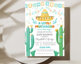 Fiesta Baby Shower Invitation A Little Muchachito Baby Shower Cactus Baby Shower Invite Digital Template Corjl F146