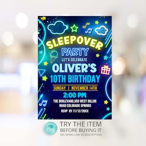 Boys Sleepover Invitation Template Sleepover Invitation Birthday Ideas Sleepover Invite Editable Template N20