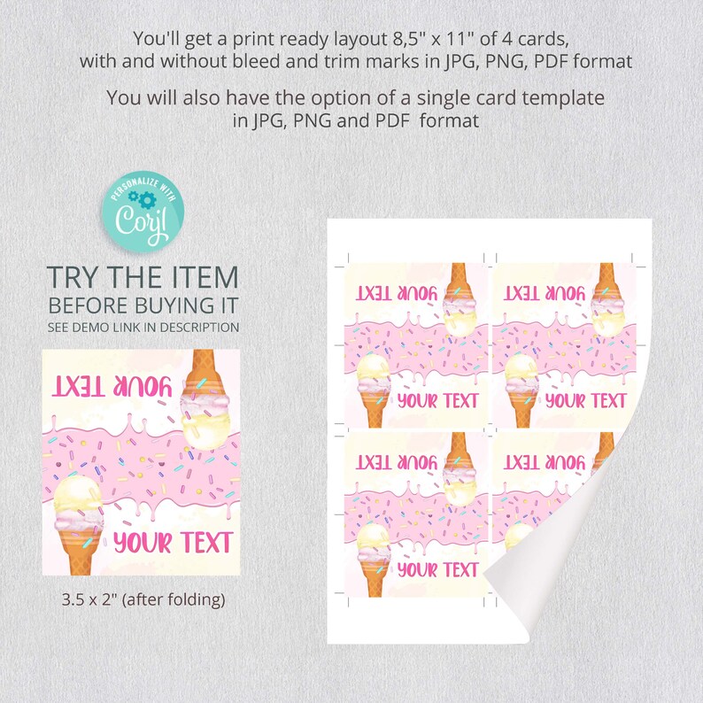 Editable Food Labels Ice Cream Bar Ice Cream Party Place Etsy