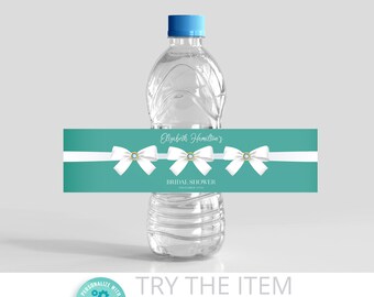 Editable Water Bottle Label Breakfast at •  Birthday Party Water Bottle Sticker •Birthday 40th/50th/60th ANY BDay Decor  /506