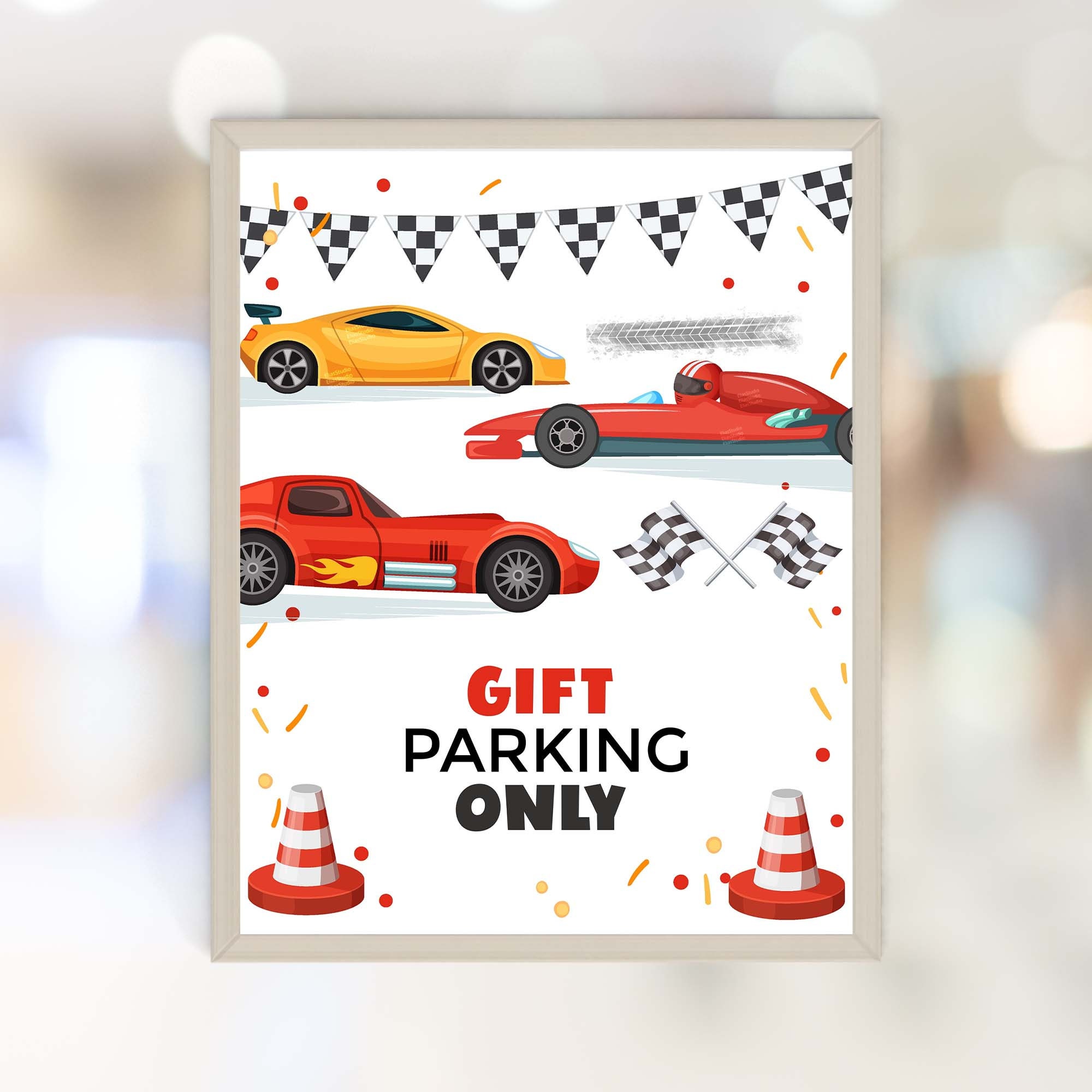 Gift Sign Racing Gifts Sign Printable Template for Race Car Birthday | Two Fast Two ...