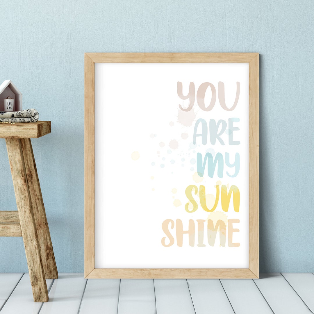 You Are My Sunshine Nursery Wall Art, Nursery Decor, Nursery Quote Boy