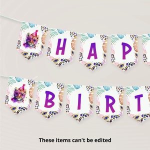Calling all Party Animals Happy Birthday Banner Jungle Party Zoo Safari Birthday Bunting Decor Tiger Birthday Girl Bunting Garland PA40