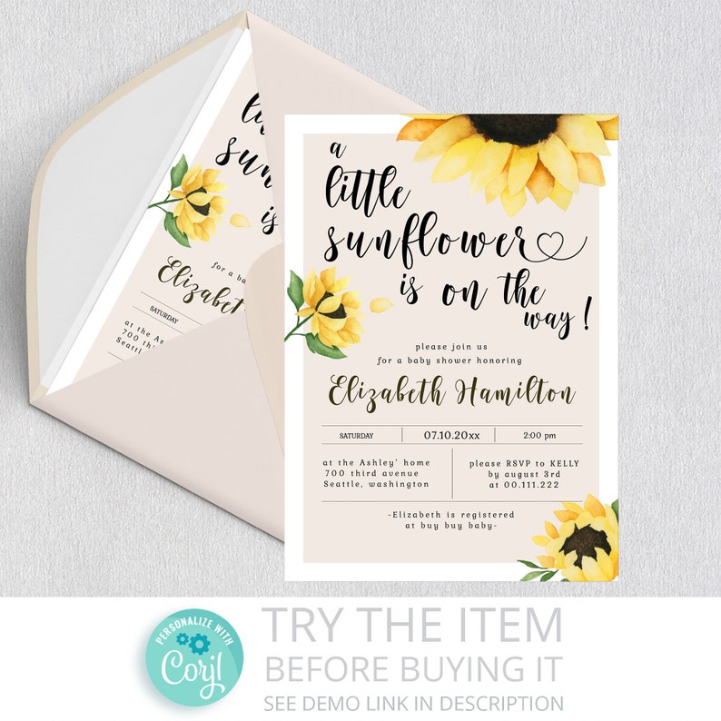 baby shower invitations baby shower themes for girls sunflowers theme