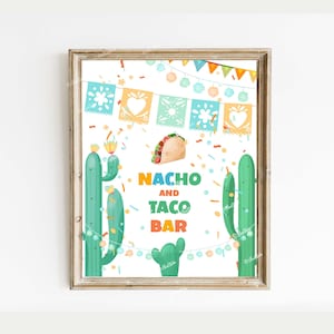 Letrero de bar de nachos y tacos, letrero para fiesta, póster imprimible de nachos y tacos, letrero de comida para fiestas mexicanas, plantilla de letrero de nachos y tacos F184