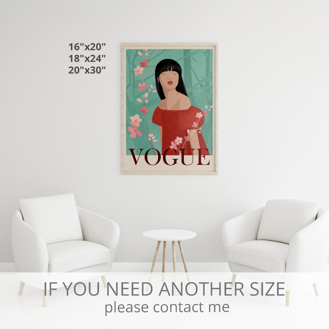 Vogue Wall Art Fashion Wall Art Vogue Cover Poster Vogue | Etsy