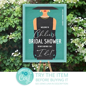 Breakfast at Bride and Co Welcome Sign Template .Wedding shower. Bridal Shower Sign Template Instant Download