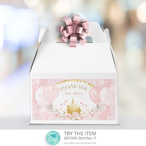 Royal Princess Birthday Girl Decorations Party Favors Boxes Princess Castle Birthday Gifts Box Label Princess Party Favors Treat Box PR48