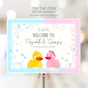 Waddle it be Gender Reveal Sign | Duck Gender Reveal Party Welcome  Sign Template | He or She Gender Reveal Decorations 201
