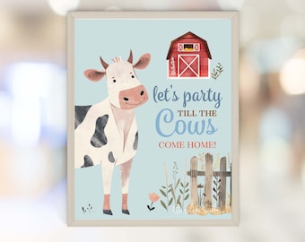 Decorazioni di compleanno con animali da fattoria, modello di cartello di compleanno, Oink Baa Moo Im Two, tema per il secondo compleanno del bambino, cartello per la festa di compleanno in fattoria FA17