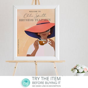 Editable Printable Tea Party Sign | Afternoon Tea Welcome Sign | Bridal ...