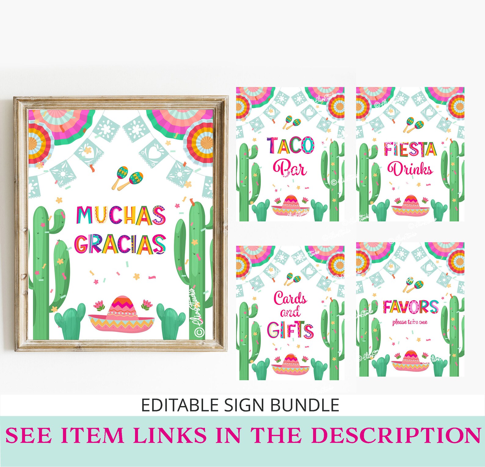 First Fiesta Birthday Decorations, Invitation Set, 1st Birthday Girl ...
