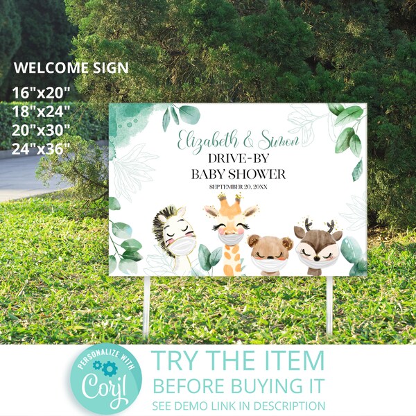 Drive by Baby Shower Yard Sign Etsy