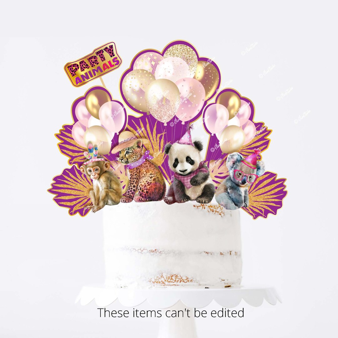 Safari Animals Cake Topper, Party Animals Cake Topper, Animals Birthday