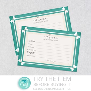 Petit-déjeuner chez TIFFANY'S Conseils pour la future mariée | Carte conseil imprimable | Jeu de douche nuptiale imprimable /218