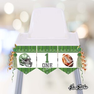 Football Birthday High Chair Banner, 1st Birthday Boy High Chair Banner, First Year Down, Boy Birthday Decor, First Birthday Boy AM15