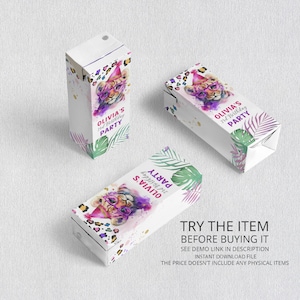 Calling All Party Animals Birthday Juice Labels, Tiger Birthday Juice Tags, Wild One Juice Sticker, Safari Animals Juice Box Template PA62