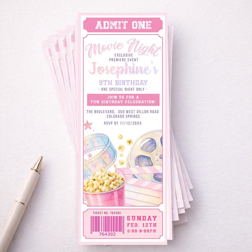Admit One Birthday Invitation