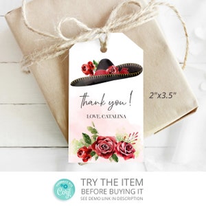 Quinceanera Gift Tag Editable Thank You Tag | Quinceanera Favors Tags  Quinceanera Decorations /827
