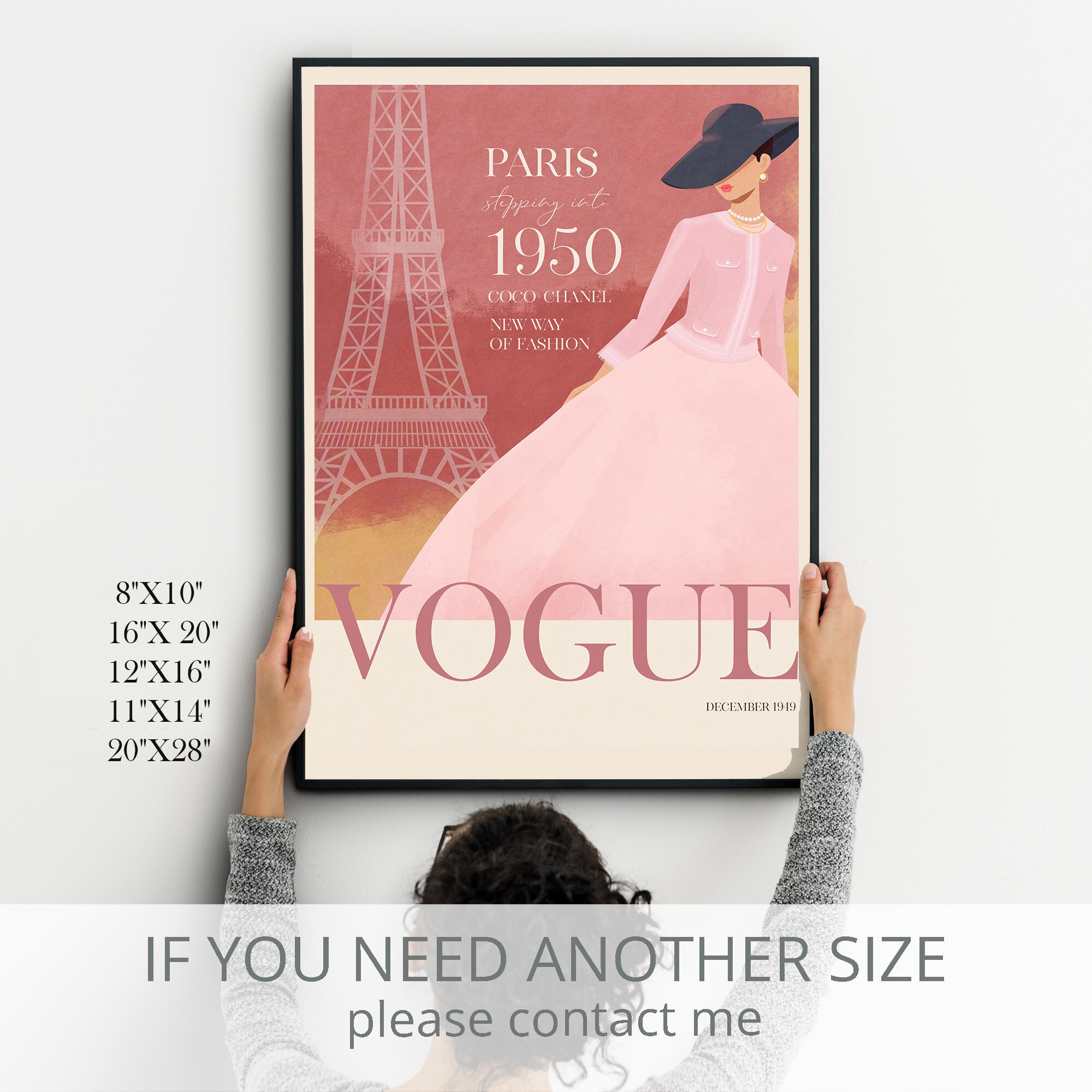 Vogue Wall Art Fashion Wall Art Vogue Cover Poster Vogue Etsy