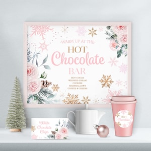 Winter Onederland Birthday Hot Chocolate Party Favors Onederland 1st Birthday Decorations Winter Birthday Cocoa Bar Printable Templates W283