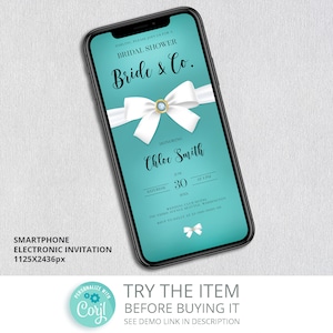 Bride & Co. Bridal Shower Editable Smartphone Electronic Invitation | Digital Invitation Template | Phone Invitation  /536