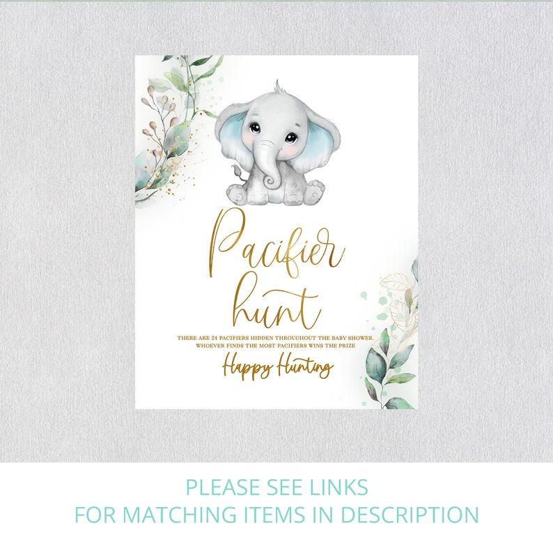 Elephant Baby Shower Games Boy Baby Shower Games Printable Etsy