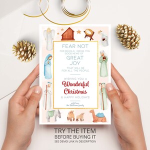 Christian Christmas Card Template, Corjl Christmas Card Template Holy Family Christmas Card Biblical Christmas Cards CH2