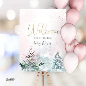 Winter Baby Shower Welcome Sign Template Baby It&#39;s Cold Outside Baby Shower Sign Holiday Winter Wonderland Baby Shower Decor Printable W398