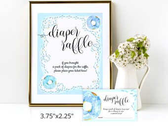 Diaper Raffle Sprinkle Cards and Sign • Sprinkle Baby Boy Shower Diaper Raffle Ticket, Baby Sprinkle Decorations  INSTANT DOWNLOAD •