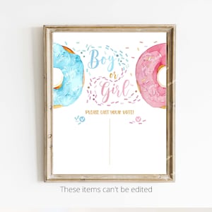 Gender Reveal Boy or Girl board, Gender Reveal Donut Theme, Gender Reveal Decorations Vote, Gender Reveal Game, Gender Reveal Printables