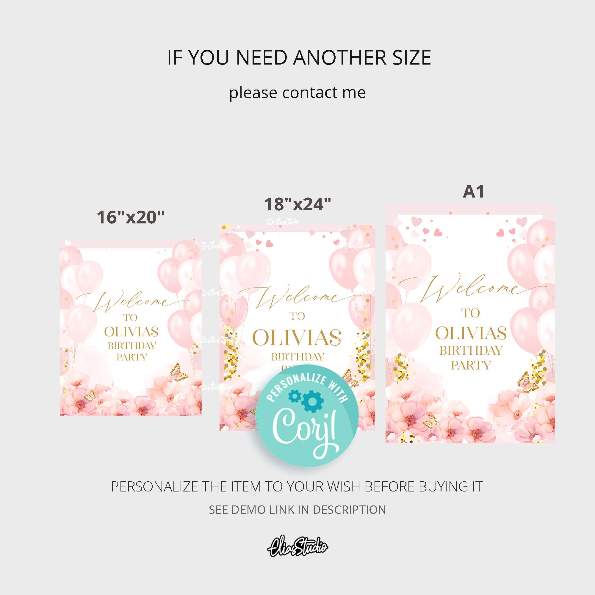 Little Miss Onederful Birthday Decor: Welcome Sign Birthday Girl, Pink