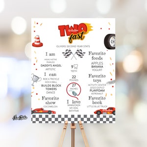 Two Fast Two Curious Birthday Milestone Sign Template 2nd Birthday Decorations Race Car Party Sign Second Birthday Boy Milestone Board CA41