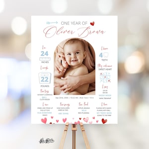 Valentines Birthday Arch Photo First Birthday Milestone Board Template, Baby Milestone Sign, Sweetheart Birthday, Blue Valentine V101
