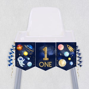 High Chair Banner 1st Birthday Boy | High Chair Banner 1st Birthday Space Birthday Party | First Trip Around The Sun High Chair Banner SP22