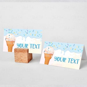 Editable Food Labels Ice Cream Bar | Ice Cream Party Place Card, Ice Cream Party Decor Dessert Table /0289
